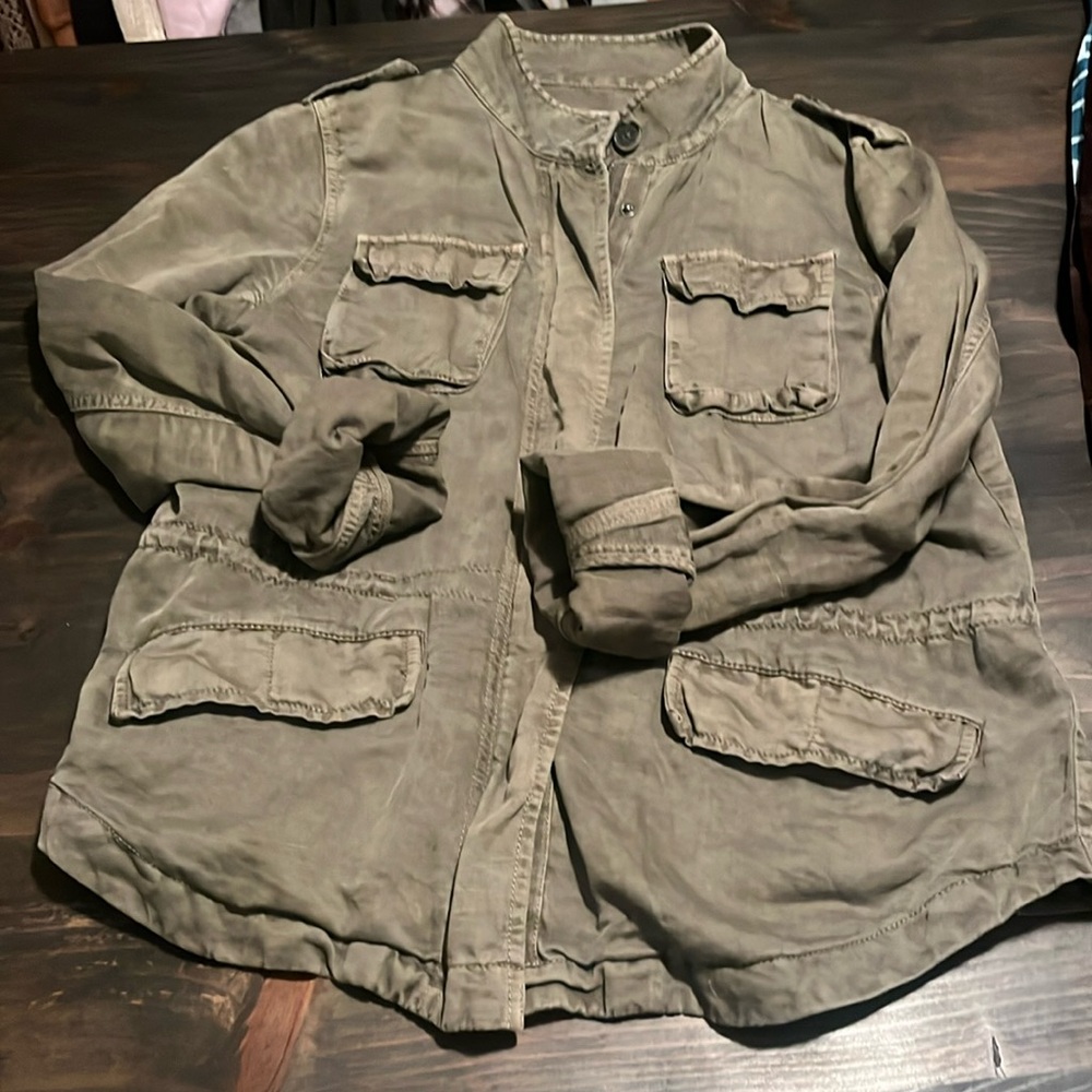 LOFT green linen blend  jacket size M